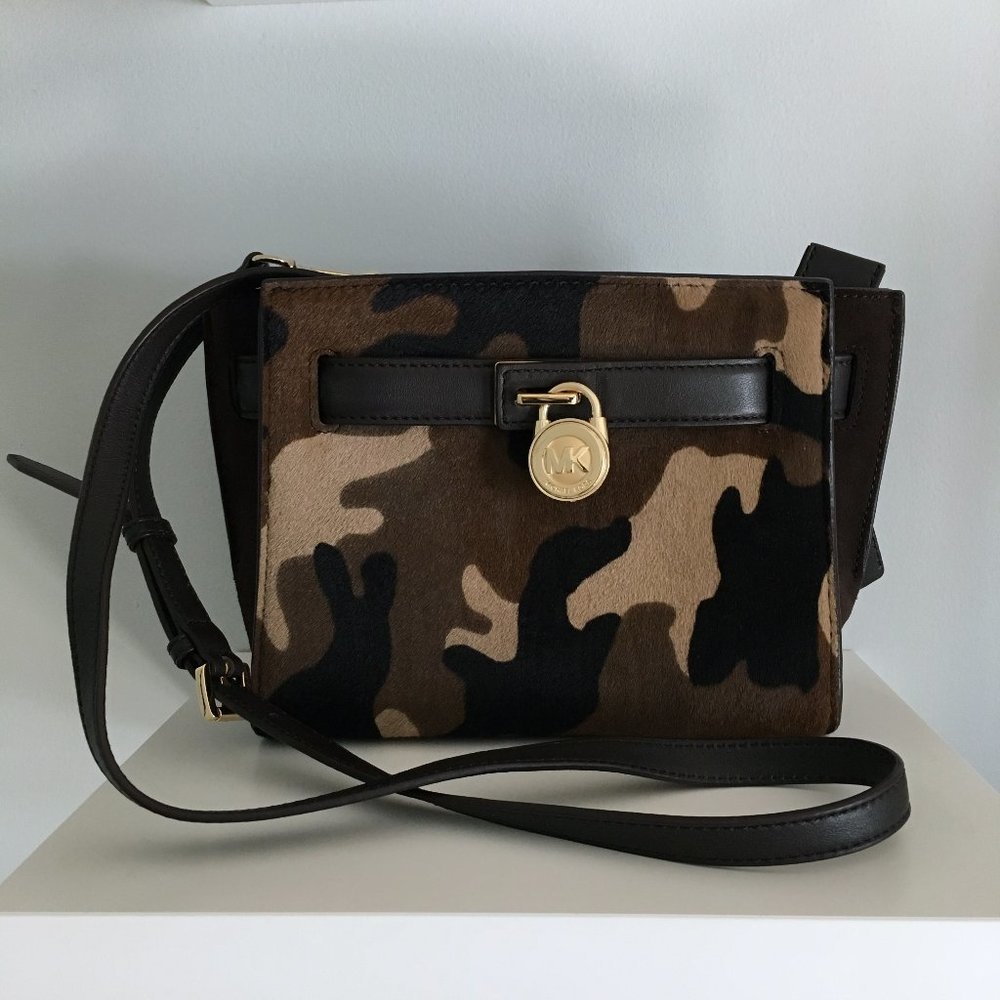 Michael Kors Hamilton Camo Calf Hair Purse